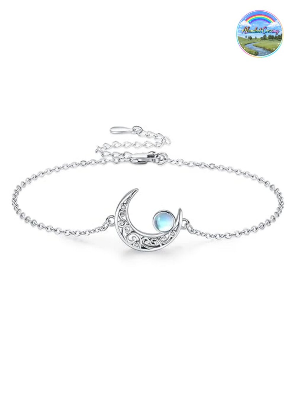 925 Sterling Silver Moonstone Link Bracelet Celtic Knot Jewelry for Women